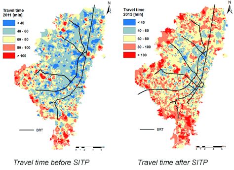 travel time isochronous maps
